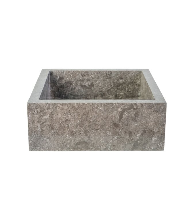 Waskom Natuursteen Levigato Vierkant Grijs Marmer 40x40x15cm