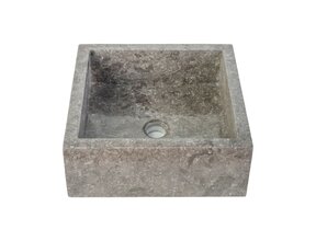 Waskom Natuursteen Levigato Vierkant Grijs Marmer 40x40x15cm