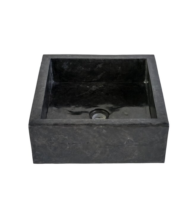 ALONI Waskom Natuursteen Levigato Vierkant Grijs Marmer 40x40x15cm