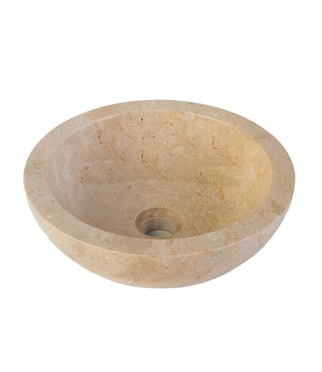 Waskom Natuursteen Levigato Rond Grijs Marmer 35x12cm Gepolijst