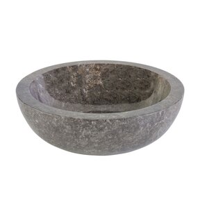 Waskom Natuursteen Levigato Rond Grijs Marmer 35x12cm Gepolijst