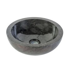 Waskom Natuursteen Levigato Rond Zwart Marmer 35x12cm Gepolijst