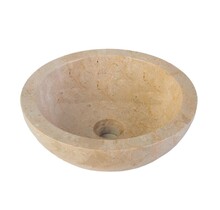 Waskom Natuursteen Levigato Rond Crème Marmer 35x12cm Gepolijst