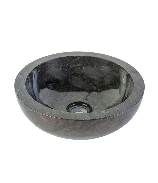 ALONI Waskom Natuursteen Levigato Rond Crème Marmer 35x12cm Gepolijst