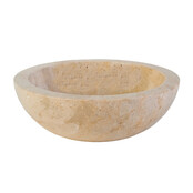 Waskom Natuursteen Levigato Rond Crème Marmer 35x12cm Gepolijst Waskom Natuursteen Levigato Rond Crème Marmer 35x12cm Gepolijst
