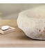 Waskom Natuursteen Eroso Rond Crème Marmer 35x15cm