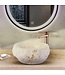 Waskom Natuursteen Eroso Rond Crème Marmer 35x15cm