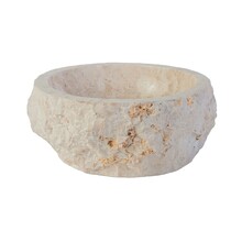 Waskom Natuursteen Eroso Rond Crème Marmer 35x15cm