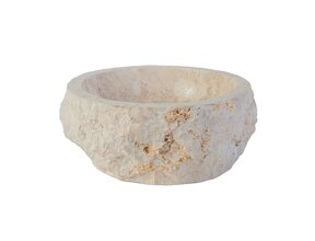 Waskom Natuursteen Eroso Rond Crème Marmer 35x15cm