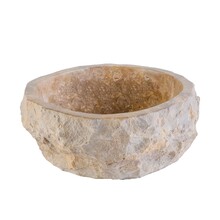 Waskom Natuursteen Eroso Rond Bruin Marmer 35x15cm