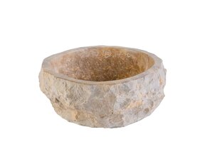 Waskom Natuursteen Eroso Rond Bruin Marmer 35x15cm