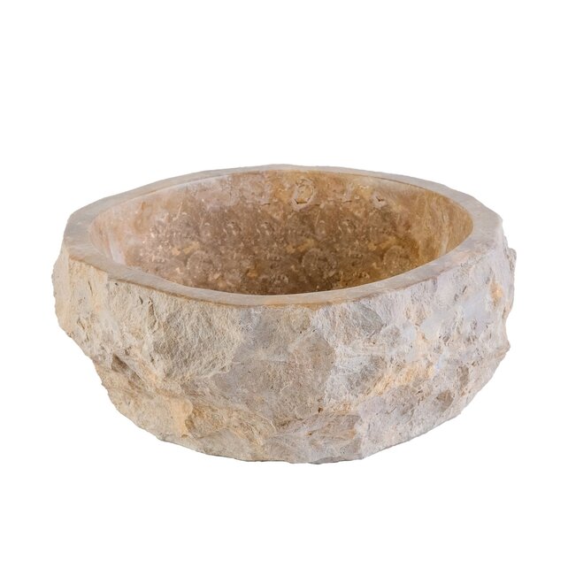 Waskom Natuursteen Eroso Rond Bruin Marmer 35x15cm