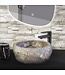 Waskom Natuursteen Eroso Rond Grijs Marmer 35x15cm