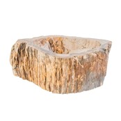 Waskom Fossiel hout Eroso Rond Bruin Versteend hout 35x15cm