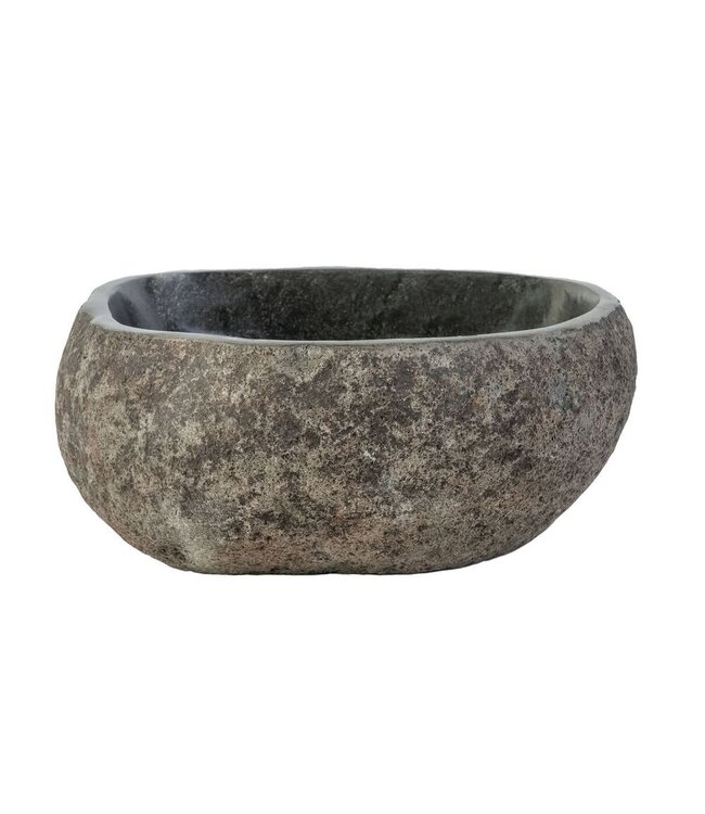 Riviersteen Waskom Fiume Rond Grijs 35x12cm