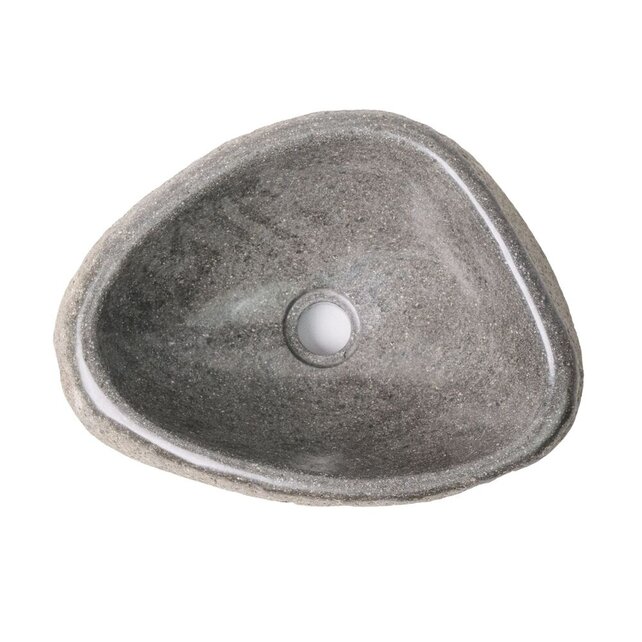 Riviersteen Waskom Fiume Rond Grijs 40x15cm Dunne rand