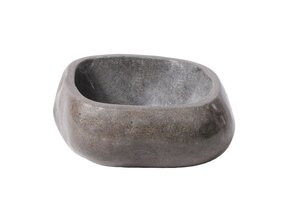 Riviersteen Waskom Fiume Rond Zwart 35x15cm Volledig Gepolijst