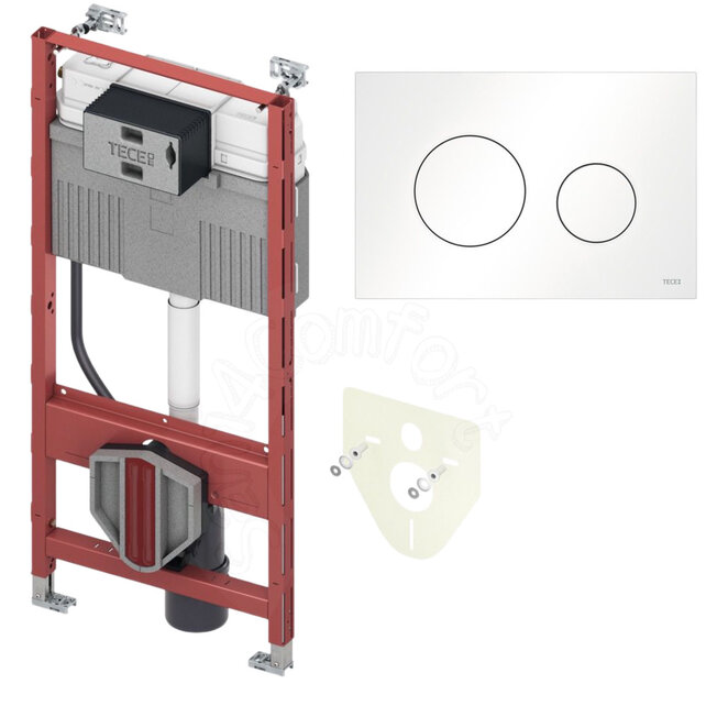 Tece Inbouwreservoir set met drukplaat Loop Mat Wit