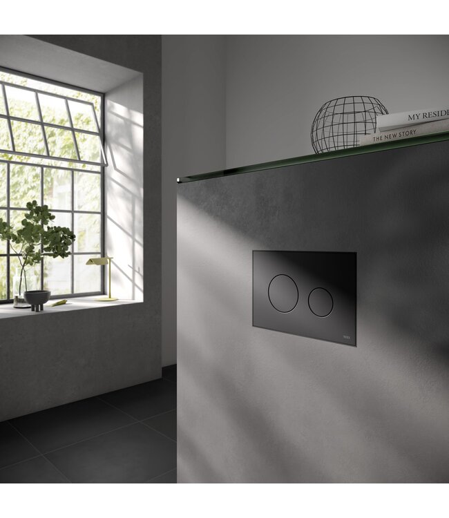 Tece Inbouwreservoir set met drukplaat Loop Mat Zwart