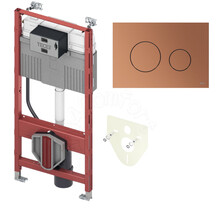 Tece Inbouwreservoir set met drukplaat Loop Geborsteld Brons Rood