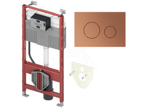 Tece Inbouwreservoir set met drukplaat Loop Geborsteld Brons Rood