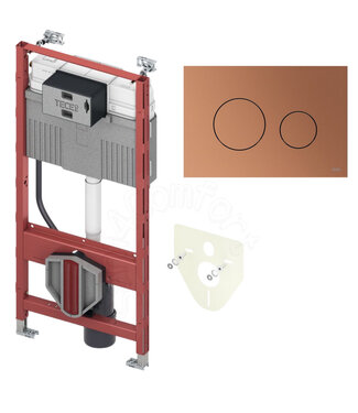 TECE Tece Inbouwreservoir set met drukplaat Loop Geborsteld Brons Rood