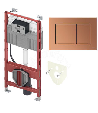 TECE Tece Inbouwreservoir set met drukplaat NOW Geborsteld Brons Rood