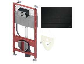 Tece Inbouwreservoir set met drukplaat Square Mat Zwart