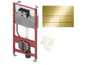 Tece Inbouwreservoir set met drukplaat Square Goud