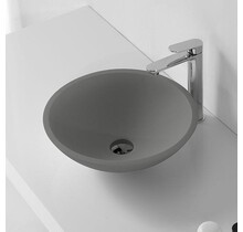 Solid Surface Waskom Liron Rond Mat Grijs 43x14cm