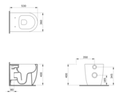 Back to wall toilet Bocchi Venezia Mat Grijs OA / PK Randloos incl. wc-bril flatline softclose