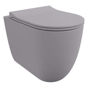 Back to wall toilet Bocchi Venezia Mat Grijs OA / PK Randloos incl. wc-bril flatline softclose