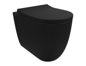 Back to wall toilet Bocchi Venezia Mat Zwart OA / PK Randloos incl. wc-bril flatline softclose