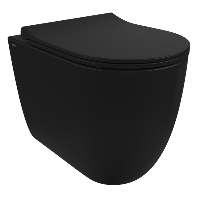 Back to wall toilet Bocchi Venezia Mat Zwart OA / PK Randloos incl. wc-bril flatline softclose