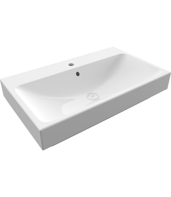 Wastafel Bocchi Scala Wit 48x48x10cm met kraangat en overloop