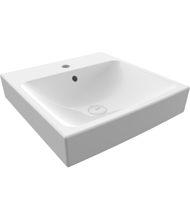 Wastafel Bocchi Scala Wit 60x48x10cm met kraangat en overloop