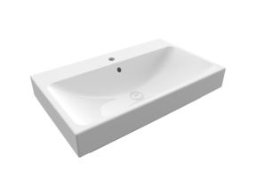Wastafel Bocchi Scala Wit 80x48x10cm met kraangat en overloop