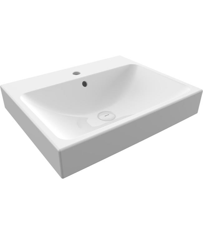 Wastafel Bocchi Scala Wit 100x48x10cm met kraangat en overloop