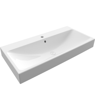 BOCCHI Wastafel Bocchi Scala Wit 100x48x10cm met kraangat en overloop