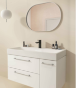 Wastafel Bocchi Scala Wit 100x48x10cm met kraangat en overloop Wastafel Bocchi Scala Wit 100x48x10cm met kraangat en overloop