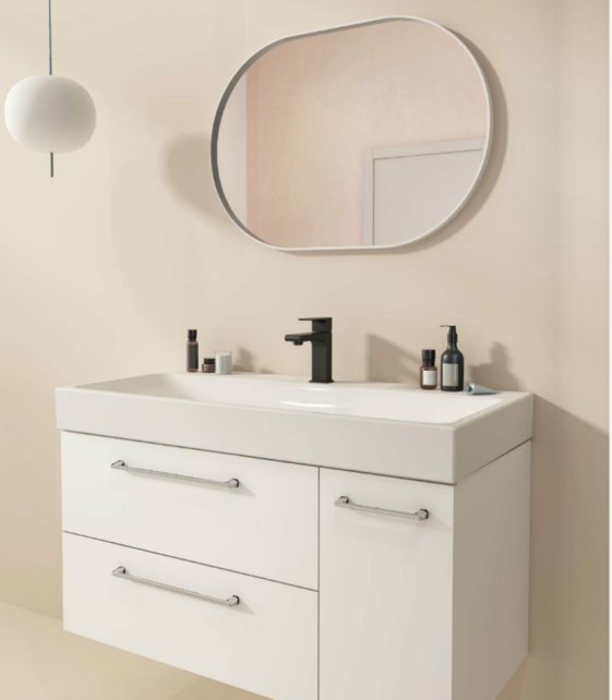 Wastafel Bocchi Scala Wit 100x48x10cm met kraangat en overloop Wastafel Bocchi Scala Wit 100x48x10cm met kraangat en overloop