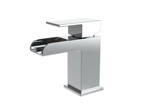 Wastafelkraan Waterval Cube Vierkant Chroom Eenhendel Mengkraan
