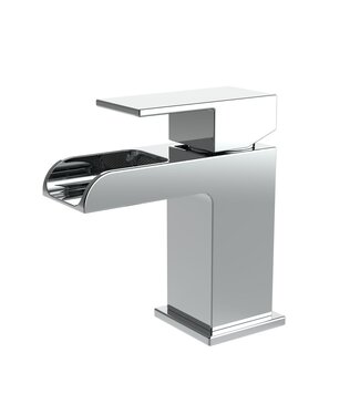 ALONI Wastafelkraan Waterval Cube Vierkant Chroom Eenhendel Mengkraan