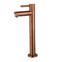 Fonteinkraan Ribbed Koper Brons Opbouw 26cm