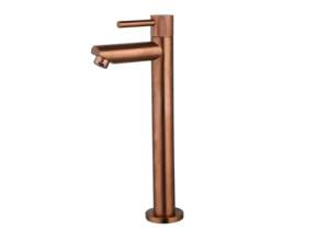 Fonteinkraan Ribbed Koper Brons Opbouw 26cm