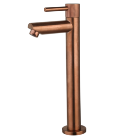 Fonteinkraan Ribbed Koper Brons Opbouw 26cm