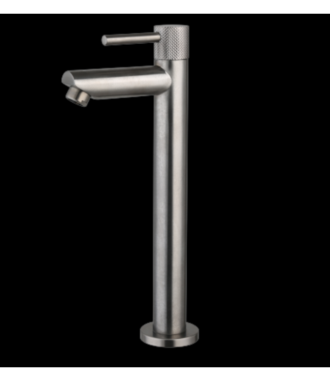Fonteinkraan Ribbed Gun Metal Opbouw 26cm