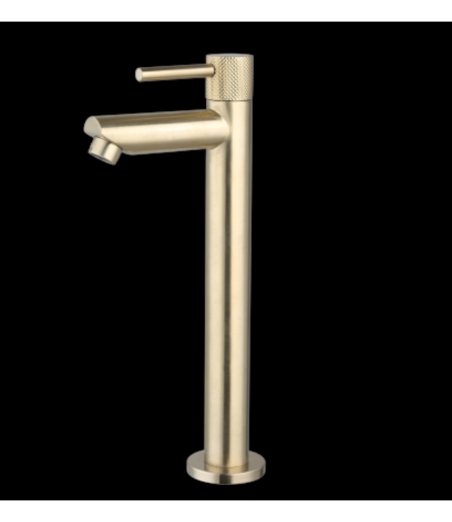 Fonteinkraan Ribbed Geborsteld Goud Opbouw 26cm