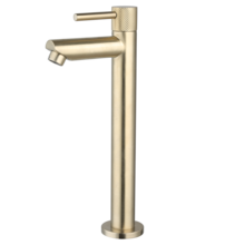 Fonteinkraan Ribbed Geborsteld Goud Opbouw 26cm