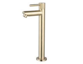 Fonteinkraan Ribbed Geborsteld Goud Opbouw 26cm